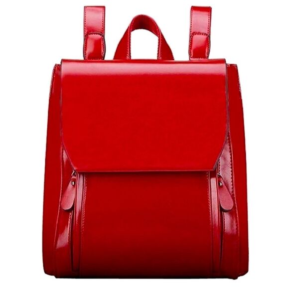 Vibrant Red Structured Women’s Backpack - Picture 1 of 8